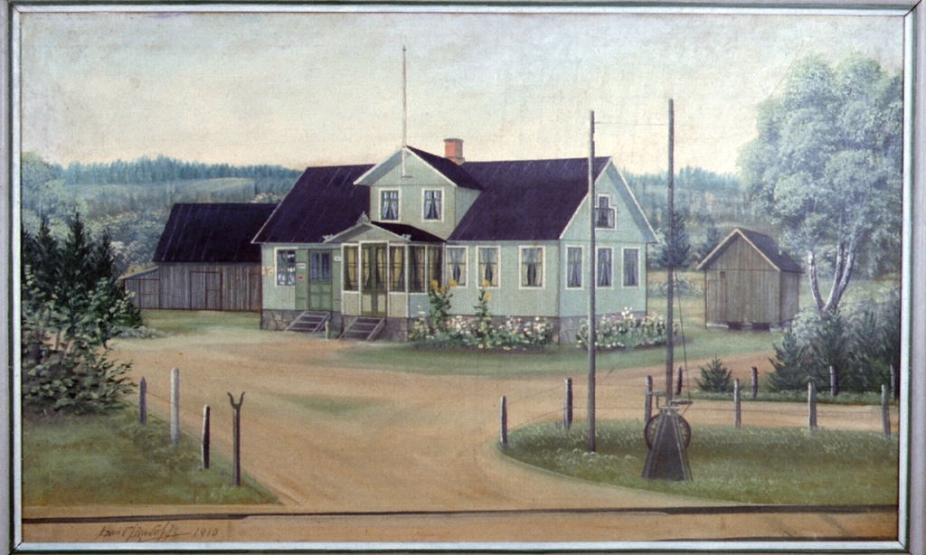 Gåramålning lanthandel Åsljunga 1910